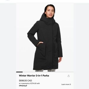 Lululemon Women's Coats Winter Warrior Parka DESIG  Warrior 600-Down-Fill Parka